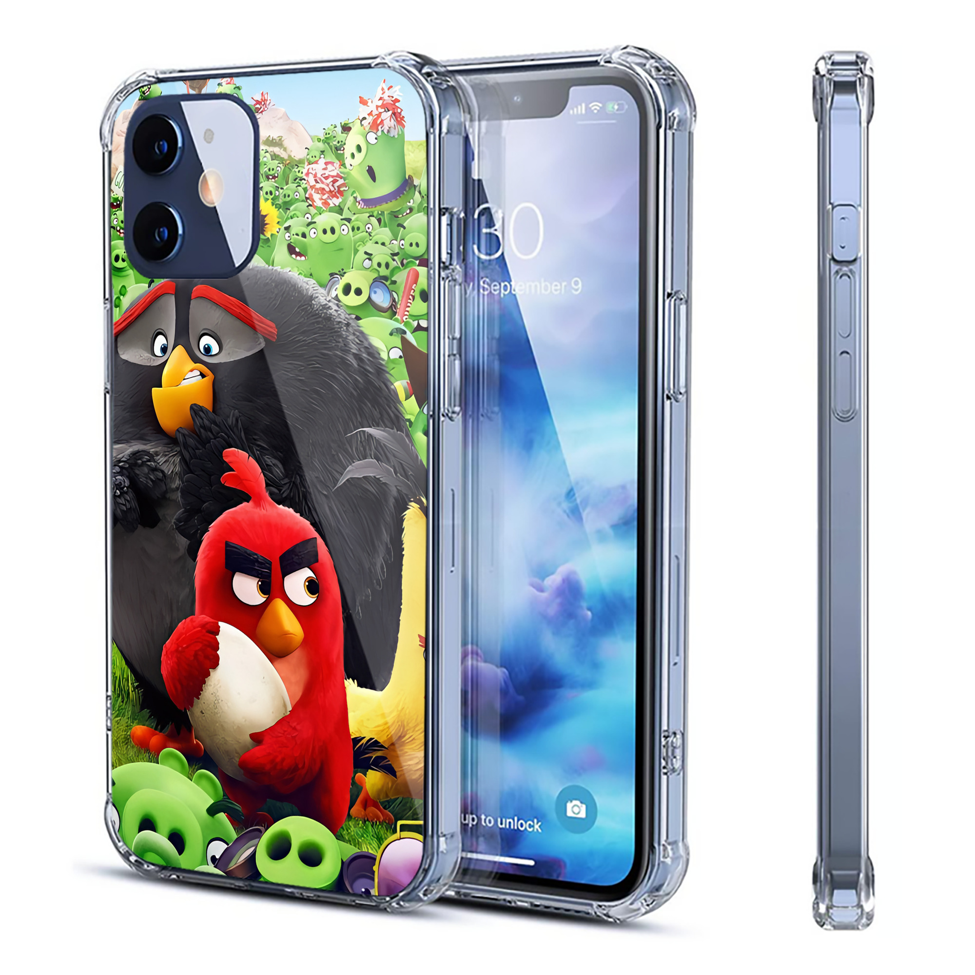 （画像用） Angry Birds アングリーバード 【iPhone 12シリーズ対応】透明スマホケース（クリアソフトケース）